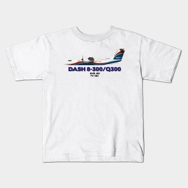 DeHavilland Canada Dash 8-300/Q300 - Arik Air Kids T-Shirt by TheArtofFlying